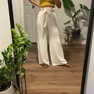 Topshop wide leg front tie pants